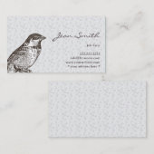Visite Carte florale de profil de motif de moineau (Devant / Derrière)