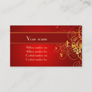 Visite Carte florale d'or de profil