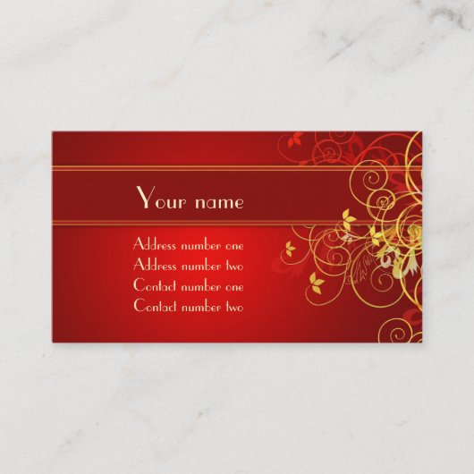 Visite Carte florale d'or de profil (Devant)