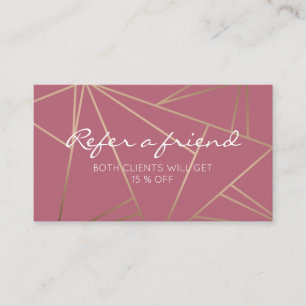 Visite Carte géométrique de référence d'or rose élé