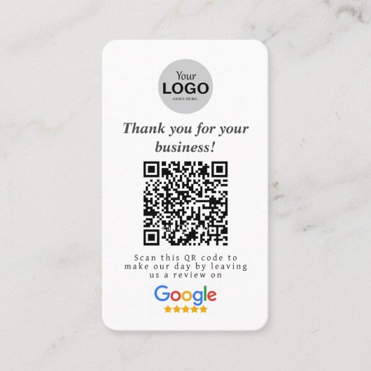 Visite Carte Google de révision (Devant)