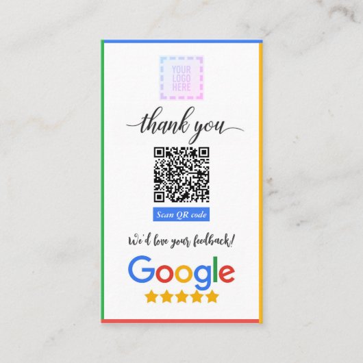 Visite Carte Google de révision avec coupon coupon coupé (Devant)