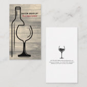 Visite Carte graphique en verre de bouteille de vin | Arr (Devant / Derrière)