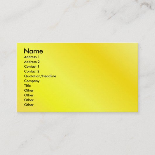 Visite Carte jaune de profil (Devant)