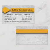 Visite Carte jaune d'entreprise de construction de flèche (Devant / Derrière)