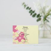 Visite Carte jaune rose de profil de contact de fleurs (Debout devant)