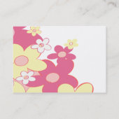 Visite Carte jaune rose de profil de contact de fleurs (Dos)