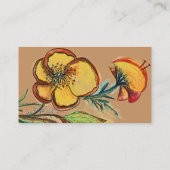 Visite Carte jaune toujours fraîche de fleurs (Dos)