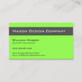 Visite Carte légère à deux tons de chaux et gris élégant (Dos)