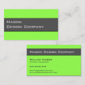 Visite Carte légère à deux tons de chaux et gris élégant (Devant / Derrière)