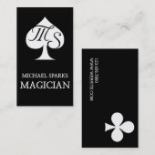 Visite Carte Magicien de Poker noir et blanc (Devant / Derrière)