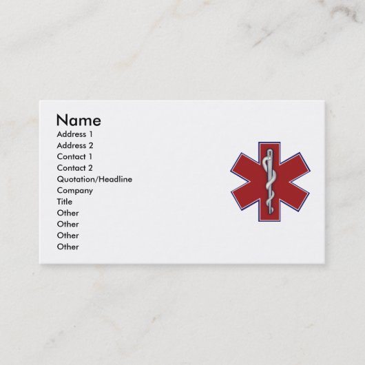 Visite Carte Médicale de profil (Devant)