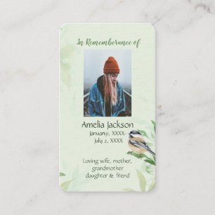 Visite Carte mémoire commémorative Mésange Arbres de prin