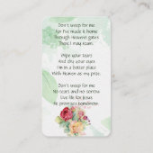 Visite Carte mémoire Rose Fleurs de jardin Floral (Dos)