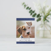 Visite Carte Mémorial pour animaux de compagnie bleu mari (Debout devant)