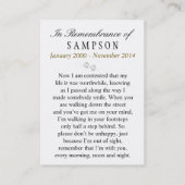 Visite Carte Mémorial pour animaux de compagnie bleu mari (Dos)