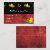 Visite Carte MEXICAINE de restauration (Devant / Derrière)