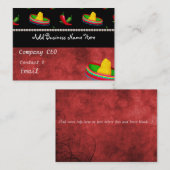 Visite Carte MEXICAINE de restauration (Devant / Derrière)