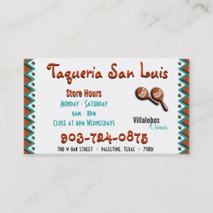 Visite Carte mexicaine de restauration