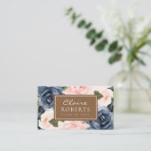 Visite Carte moderne de graduation florale bleue (Debout devant)