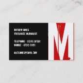 Visite Carte moderne de profil de monogramme (Dos)