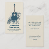 Visite carte moderne d'industrie musicale de guitare (Devant / Derrière)