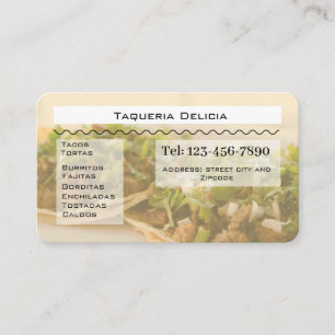 Visite carte modifiable de taqueria / restaurant