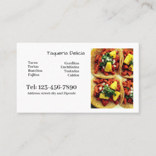 Visite carte modifiable de taqueria / restaurant