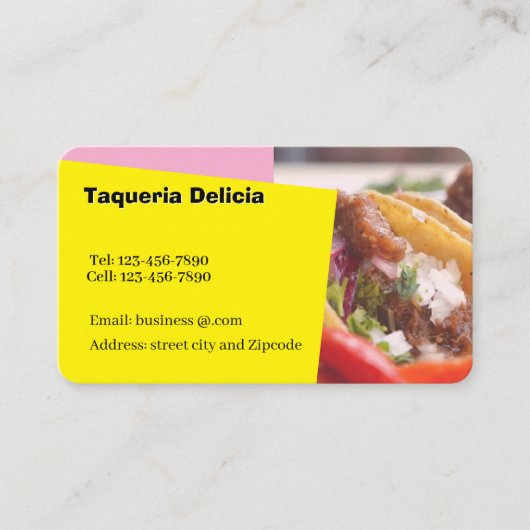 Visite Carte modifiable de taqueria / restaurant (Devant)