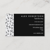 Visite Carte monochrome de coiffure de motif de ciseaux (Dos)