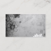 Visite Carte noire et blanche de profil de fleurs (Dos)