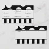 Visite Carte noire et blanche de profil de point de polka (Devant / Derrière)