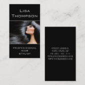 Visite Carte noire professionnelle de salon de beauté de (Devant / Derrière)
