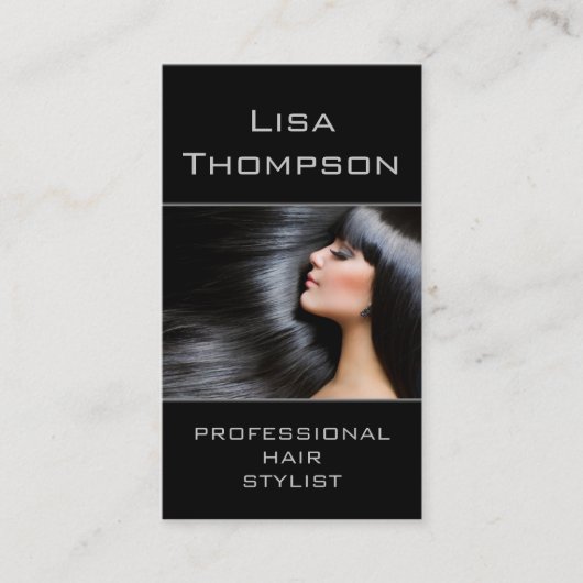 Visite Carte noire professionnelle de salon de beauté de (Devant)