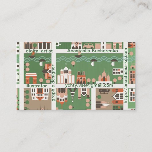 Visite carte nominative de carte de bande dessinée (Devant)