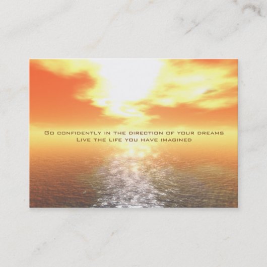 Visite Carte orange inspirée de coucher du soleil (Devant)