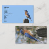 Visite Carte orientale de profil d'oiseau bleu (Devant / Derrière)