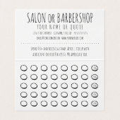 Visite carte perforée de fidélité pliée par cheveux (Intérieur déplié)