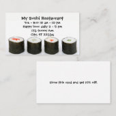 Visite Carte personnalisable de restauration de sushi (Devant / Derrière)