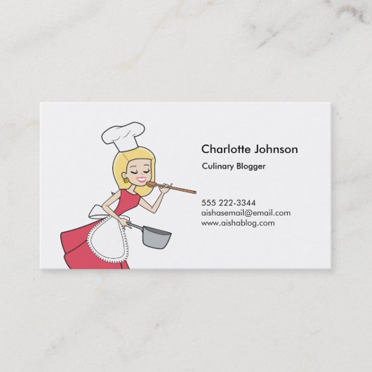 Visite Carte personnelle de rétro bande dessinée blonde (Devant)
