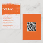Visite Carte personnelle grunge orange de grande (Devant / Derrière)