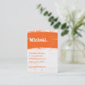 Visite Carte personnelle grunge orange de grande (Debout devant)