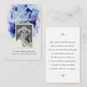 Visite Carte photo commémoratif de l'aquarelle d'Hydrange (Devant / Derrière)