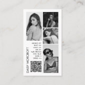 Visite Carte photo comp Acteur de modèle professionnel mo (Dos)