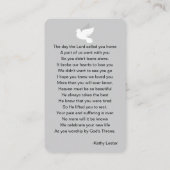 Visite Carte photo de la prière funéraire funéraire (Dos)