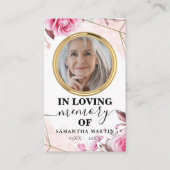 Visite Carte photo de prière commémoratif Rosy Blush (Devant)