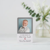 Visite Carte photo de prière commémorative des funéraille (Debout devant)