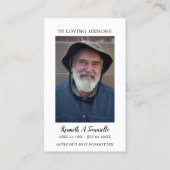 Visite Carte photo de prière commémorative funéraire simp (Devant)