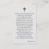 Visite Carte photo de prière commémorative funéraire simp (Dos)