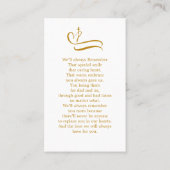 Visite Carte photo de prière commémorative funéraire simp (Dos)